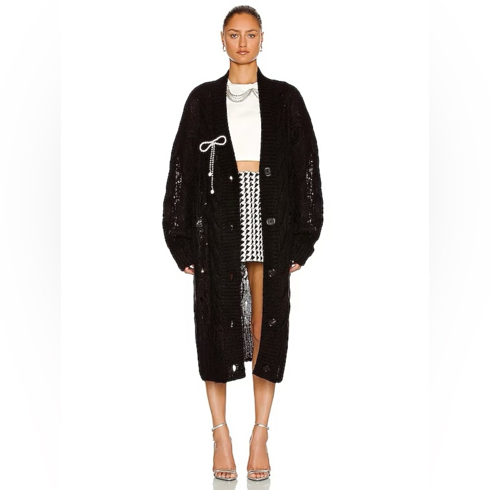 AREA Distressed Oversized Cardigan